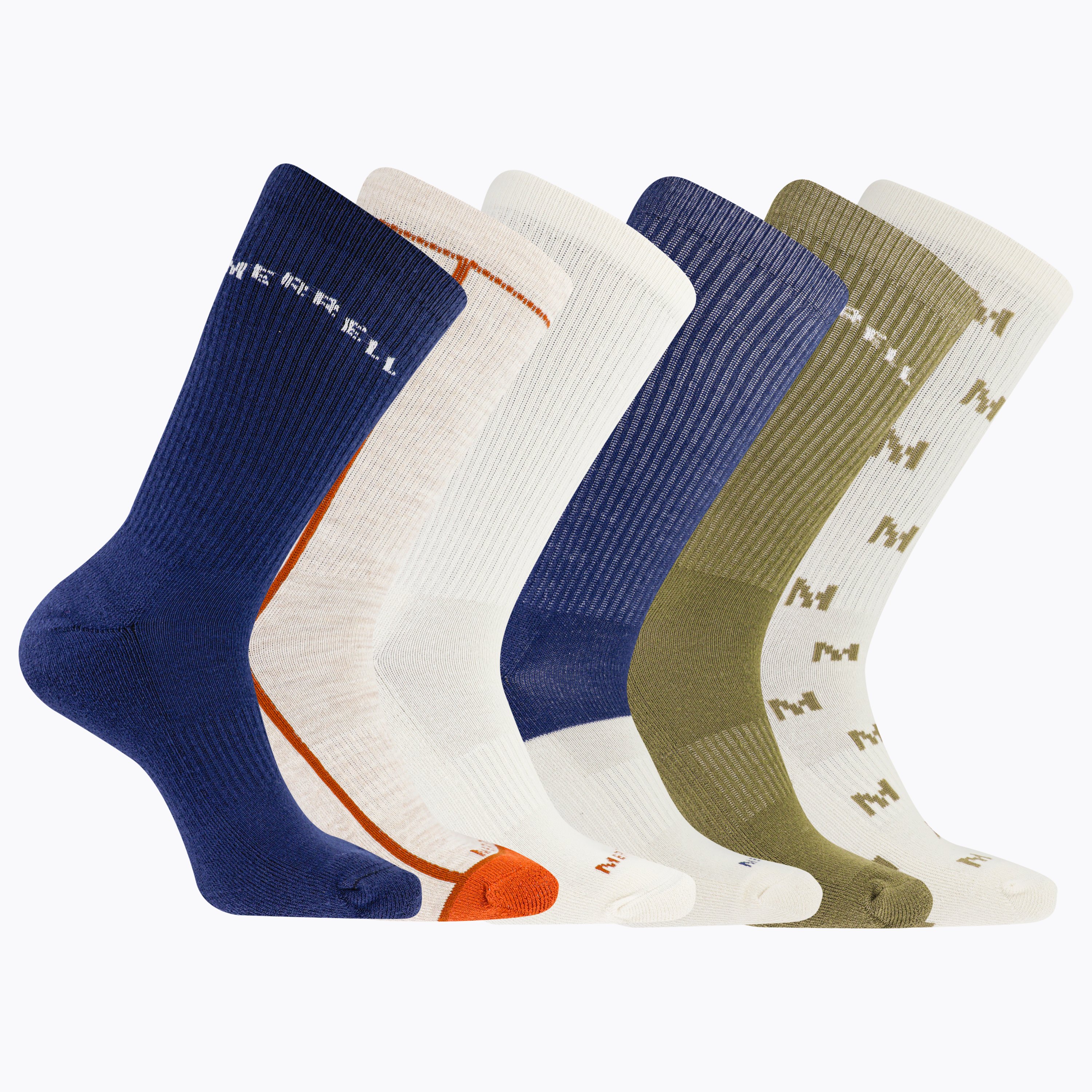 Merrell Ponožky Mea33694C6B2 Nvast Recycled Cushion Crew (6 Packs) Navy Assorted